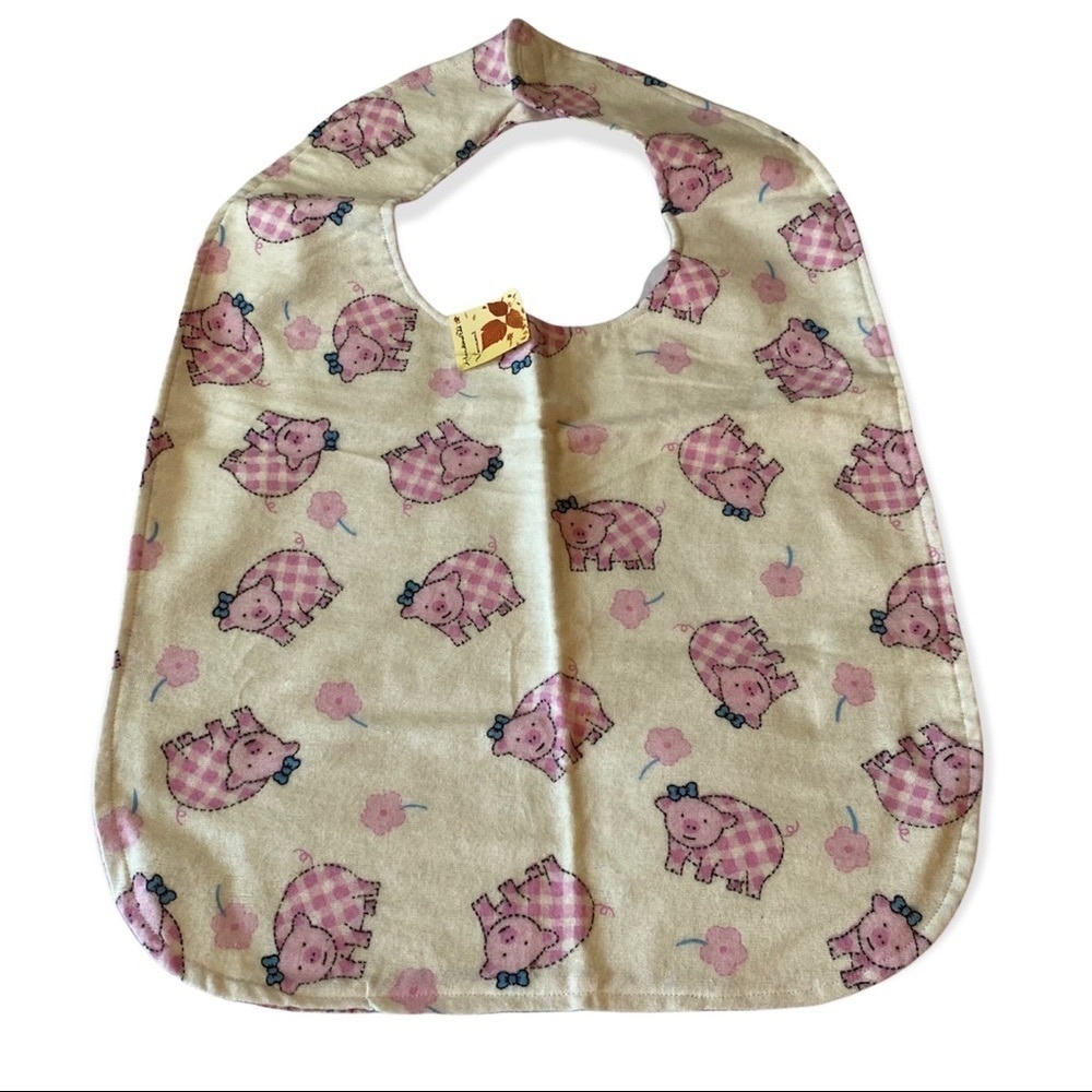 Reversible Oversized Piggy Bib Handcrafted in Vermont NEW